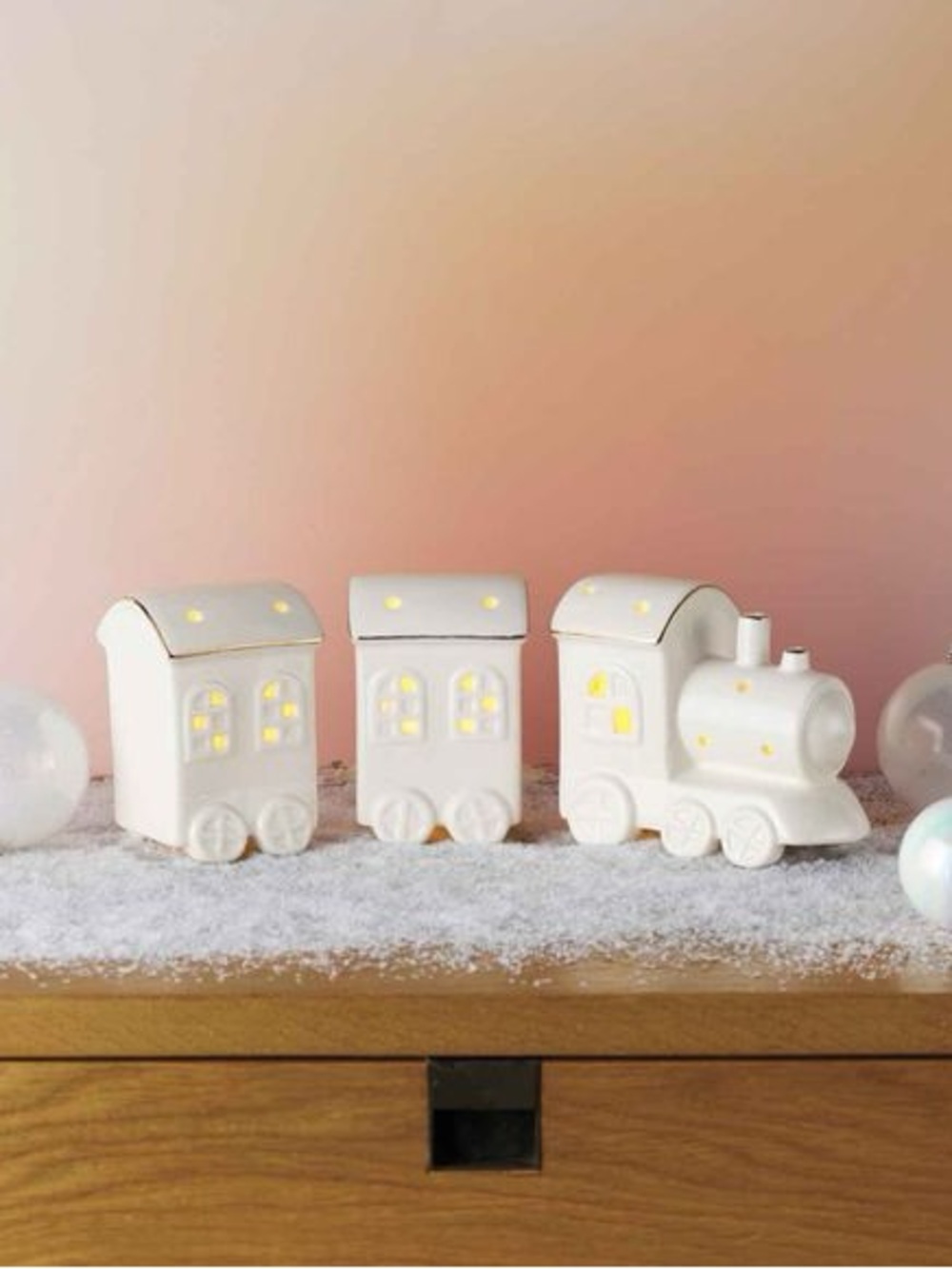 White Ceramic Light-Up Train keepsake - Picture 2 of 3